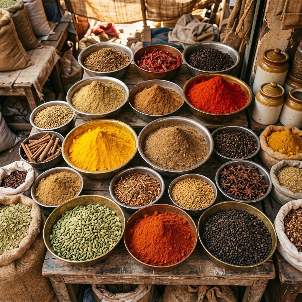 Indian spices in market